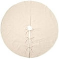 thumbnail image 1 of SARO LIFESTYLE XM731.N72R Toscana Collection Natural Linen Blend Christmas Tree Skirt, 72", 1 of 4
