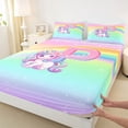 thumbnail image 4 of Erosebridal Cartoon Magical Animal Unicorn Kids Queen Sheet Sets,Rainbow Gradient Letter P Bed Set For Girls 4-Piece, 4 of 6