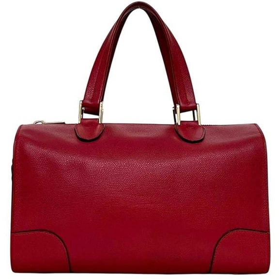 Pre-Owned Valextra Boston Bag Small Red Babila WBBB0031028LOC99 Handbag Leather