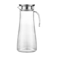 thumbnail image 1 of Jarra de vidrio Lemononstore con asa y tapa, hecha a mano, de 61.5 oz, para agua caliente, fría, hielo, limón, té y jugos. Liquidación., 1 of 6