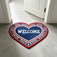 thumbnail image 7 of Eqslft 4th Of July Welcome Doormat Patriotic Red White /Oval/Rectangle Floor Mat Independence Day Decorative Entry Rug For Front Door Porch Memorial Day Patriotic(Heart), 7 of 7