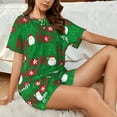 thumbnail image 6 of Womens Pajama Sets With Pocket, Cute Santa And Ho Ho Ho Lounge Sets Short Sleeve Sleepwear PJ Sets for Women, 6 of 6