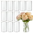 thumbnail image 1 of TBWIND 12 jarrones cilíndricos de cristal para centros de mesa, jarrones transparentes para decoración de bodas y decoración interior del hogar, floreros de cristal de 6.0 in de alto, portavelas hurac, 1 of 1