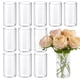 thumbnail image 1 of TBWIND 12 jarrones cilíndricos de cristal para centros de mesa, jarrones transparentes para decoración de bodas y decoración interior del hogar, floreros de cristal de 6.0 in de alto, portavelas hurac, 1 of 1