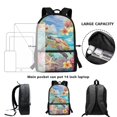 thumbnail image 6 of HUIACONG Ocean Turtle Floral School Backpack for Teen Boys Large Capacity Ergonomic Padded Shoulder Straps for Kids Ages 6‑18 Daily Use, 6 of 6