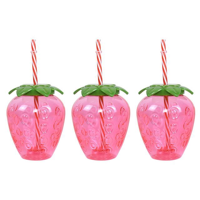 Vasos Reutilizables Cgtredaw con forma de fruta 500ml 3 Uds para jugos y bebidas
