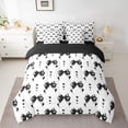 thumbnail image 2 of Feelyou Princess Black Bowknot Twin Bedding Sets 7-Piece, Chic Cartoon Bow-tie Bedding Comforter Set, Teens Kids Girls Women Reversible Sheet Sets, Microfiber Bedroom Decor, 2 of 7