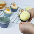 thumbnail image 5 of Silicone Baking Muffin Cups 12 Pack, Reusable Cupcake Liners Cake Molds, BPA Free, Dishwasher Safe(White, Green, Navy, Dusty Blue), 5 of 10