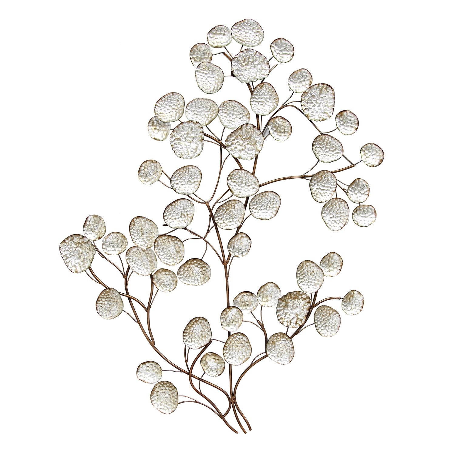 Neapoli Textured Silver Leaf Metal Wall Decor