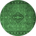 thumbnail image 1 of Ahgly Company Indoor Round Medallion Emerald Green Traditional Area Rugs, 3' Round, 1 of 4