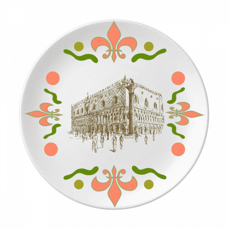 

Architecture Landmark Sketch Landscape Flower Ceramics Plate Tableware Dinner Dish