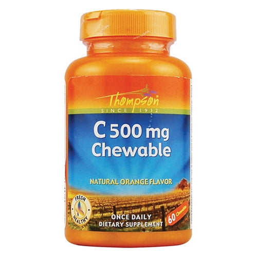 Thompson Vitamin C 500 Mg Chewables Tablets, Natural Orange Flavour