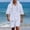 White, variant on Casual Spring Outfits for Men 2 Piece Linen Long Sleeve Hoodie Button Down with Pocket and Matching Shorts Set Size 3XL White