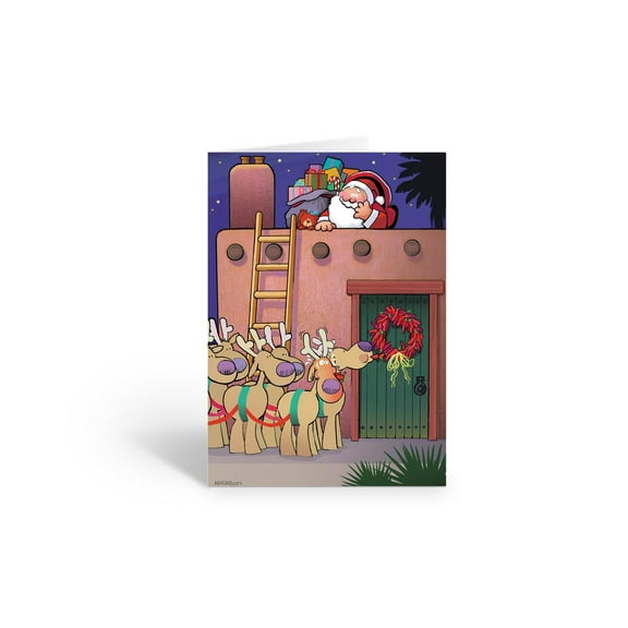 Stonehouse Collection Southwest Christmas Cards, Adobe Holiday Card, Western Festive Card - 12 Cards and 12 Envelopes - Made in the USA (Standard)