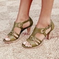 thumbnail image 2 of IUJSOY Womens Gladiator Sandals Kitten Heels Open Toe Ankle Strap Heeled Sandals Fashion Dress Shoes, 2 of 7