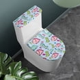 thumbnail image 2 of HELLHERO Cartoon Dinosaur Pattern Fits All Toilet Shapes Elastic Edge Toilet Cover, Elastic Fabric, Stretchy Fabric Toilet Lid Covers Set, Adjustable, Stretch Fit, 2 of 8