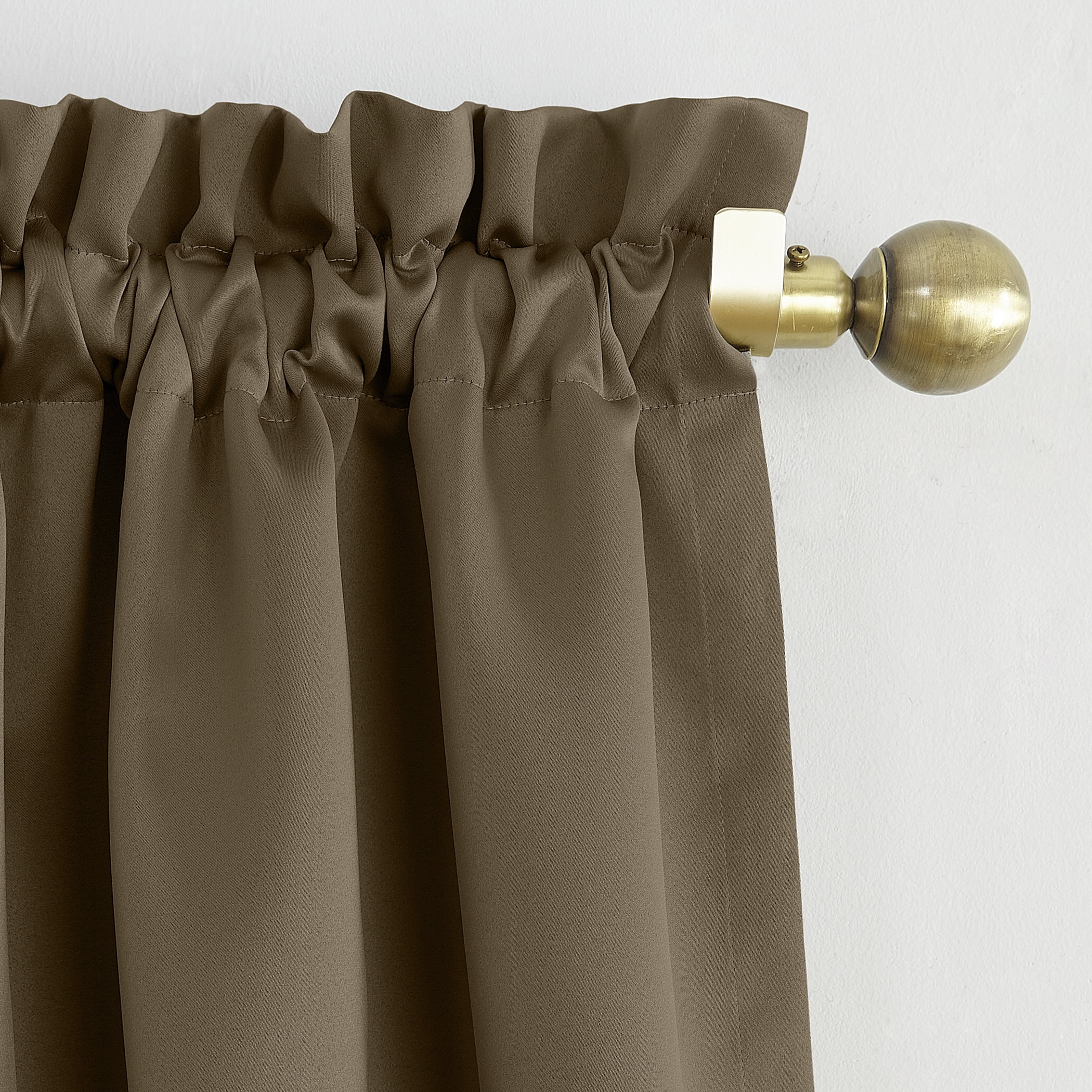 Sun Zero Kylee Energy Efficient Room Darkening Rod Pocket Curtain Panel, 54" x 95", Mocha Brown