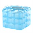 thumbnail image 5 of facefd Clear Jewelry Organizer Box Holding Organizers Household 3-layer Craft Accessories Storage Boxes Sundries Containers blue, 5 of 5