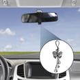 thumbnail image 3 of Unique Bargains 1 Pcs Artificial Crystal Crystal Flower Car Rear View Mirror Pendant Accessories Car Hanging Ornament Gray, 3 of 6