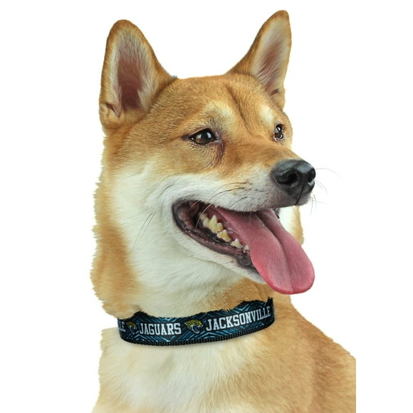 Zubaz NFL Team Adjustable Pet collar for Dogs cats, Jacksonville Jaguars, Small