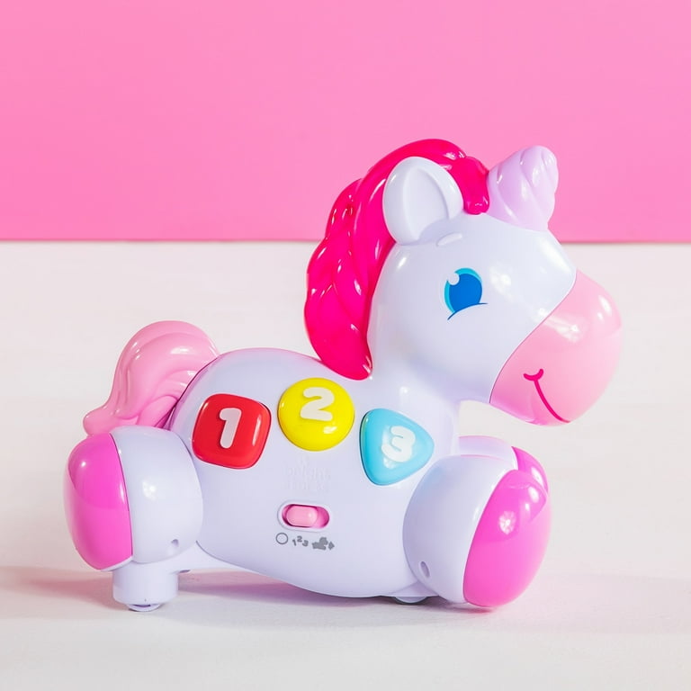 Bright Starts Rock Glow Unicorn Toy with Lights and Melodies Ages 6 months