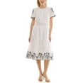 thumbnail image 5 of Nanette Lepore Split Neck Cotton Midi Dress With Embroidery, 5 of 6