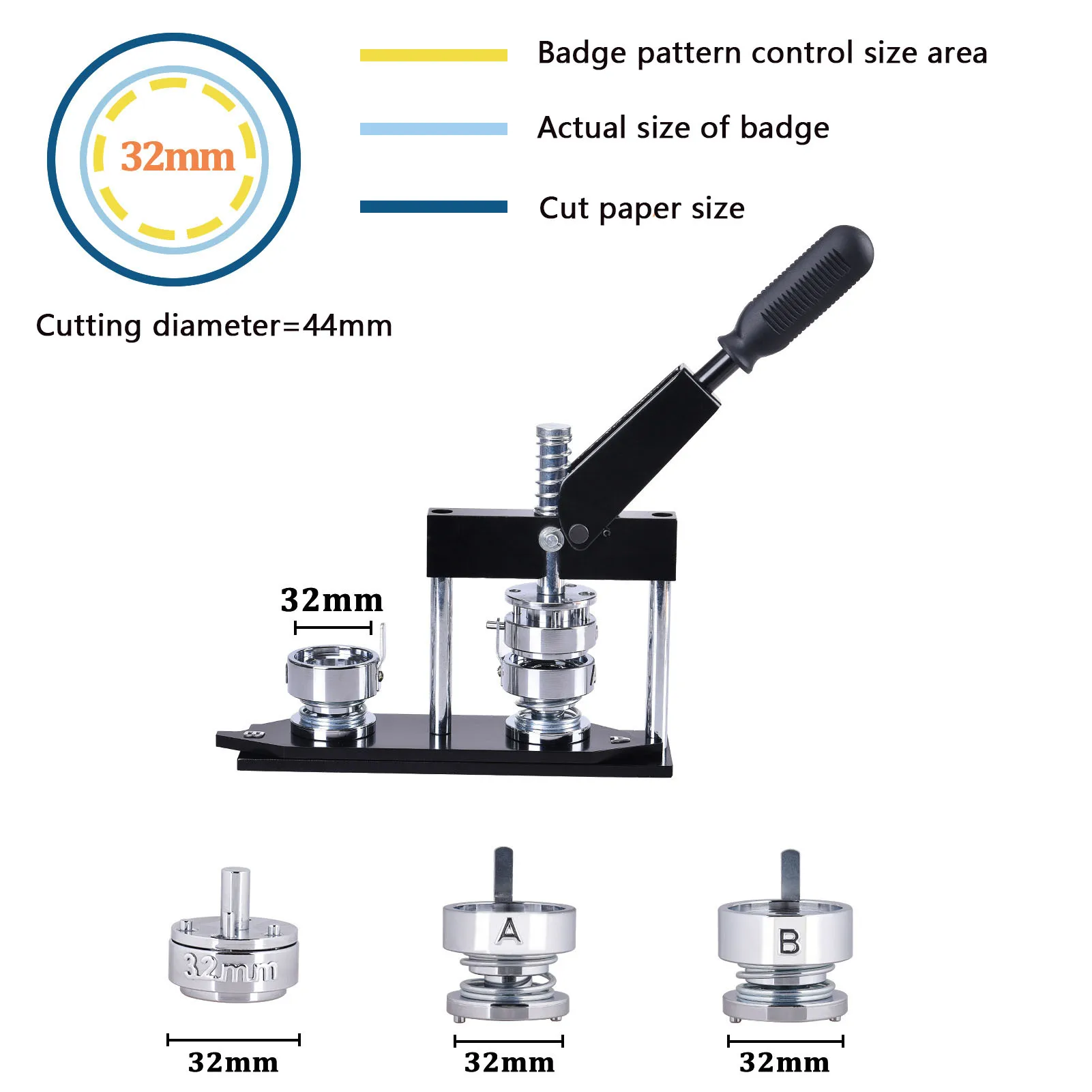 58mm Button Maker Set Professional Manual Pin Badge Making Machine Including Metal Mold ,Beginner-Friendly