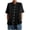 Black, variant on Womens Oversized Pintuck t shirt Crew Neck Button top Casual Solid Color Blouse Summer Retro Fashion Pullover Style tee