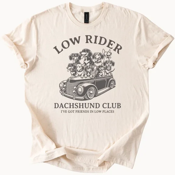 Hot Trending Low Rider Dachshund Club Shirt Funny Wiener Dog Tee for Pet Lovers Design Preview Only