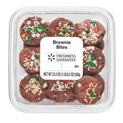 Freshness Guaranteed Holiday Brownie Bites, 22.2 oz, 33 Count, Shelf-Stable, Baked, Soft, Decadent