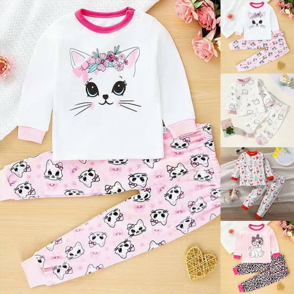 Little Girls Pajamas Sets Toddler Girls Cotton Pjs Sleepwear Sets,seamless 6-12 Months 12-24 Months 2t 3t 4t 5t 6t 7t 8t 9t Children(Red,18-24 Months)