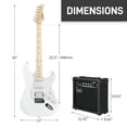 thumbnail image 2 of GST 6 String H-S-S Pickup Electric Guitar Kit Right Handed with 20W Amp, Carry Bag, Tremolo Arm, Guitar Strap, Wrench Tool (White), 2 of 10