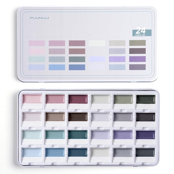 Set de acuarelas Fuumuui de 24 colores opacos semihúmedos