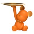 thumbnail image 2 of Ornamento Estatua de oso de resina, bandeja de almacenamiento para llaves de entrada, regalo ornamental, decoración del hogar (naranja) Libre de BPA, 2 of 7