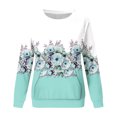 thumbnail image 4 of Meichang Sweatshirts pour Femmes Manches Longues Col Rond Coupe Ample Pull Tunique Graphique Florale Mode Sweatshirts à Blocs de Couleur avec Poche, 4 of 5