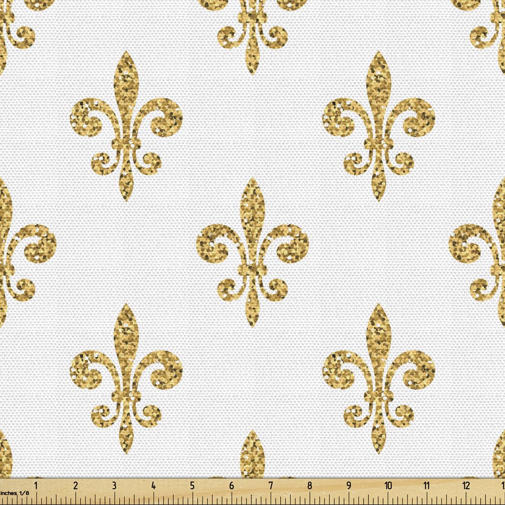 Fleur De Lis Fabric by the Yard Upholstery Vintage European Lily