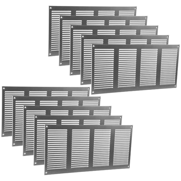 Vent Systems 16"" x 8"" Inch Pack of 10 Galvanized Air Vent Cover Metal Air Return Grill with Built in Pest Guard Screen HVAC Vent Cover for Home Improvement Vent Duct Cover