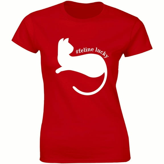 Feline Lucky Irish Cat St Patrick's Day Women Funny St. Patty's Gift T-Shirt