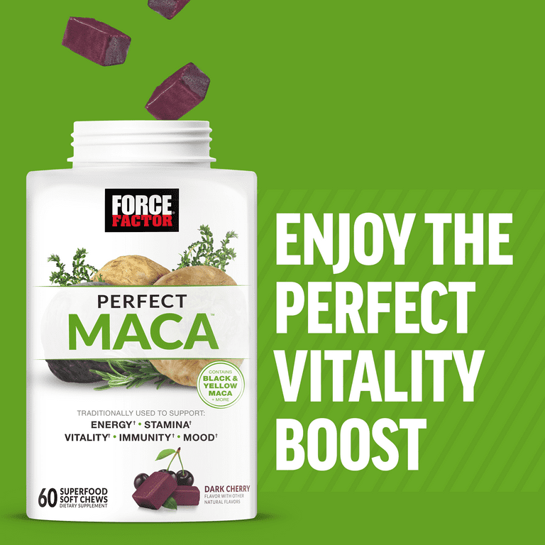 Force Factor Perfect Maca, Maca Root and DIM Supplement with Saffron to  Boost Energy and Mood, with Yellow and Black Maca, Vitamins, Minerals, and