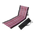 thumbnail image 4 of Silla de Playa Tipo Tumbona Asiento de Camping con Respaldo Portátil Plegable con Estructura de Aluminio Y Tela Oxford Adecuada para Piscina Y Jardín Borde negro, 4 of 8