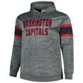 thumbnail image 2 of Men's Heather Charcoal Washington Capitals Big & Tall Stripe Pullover Hoodie, 2 of 3
