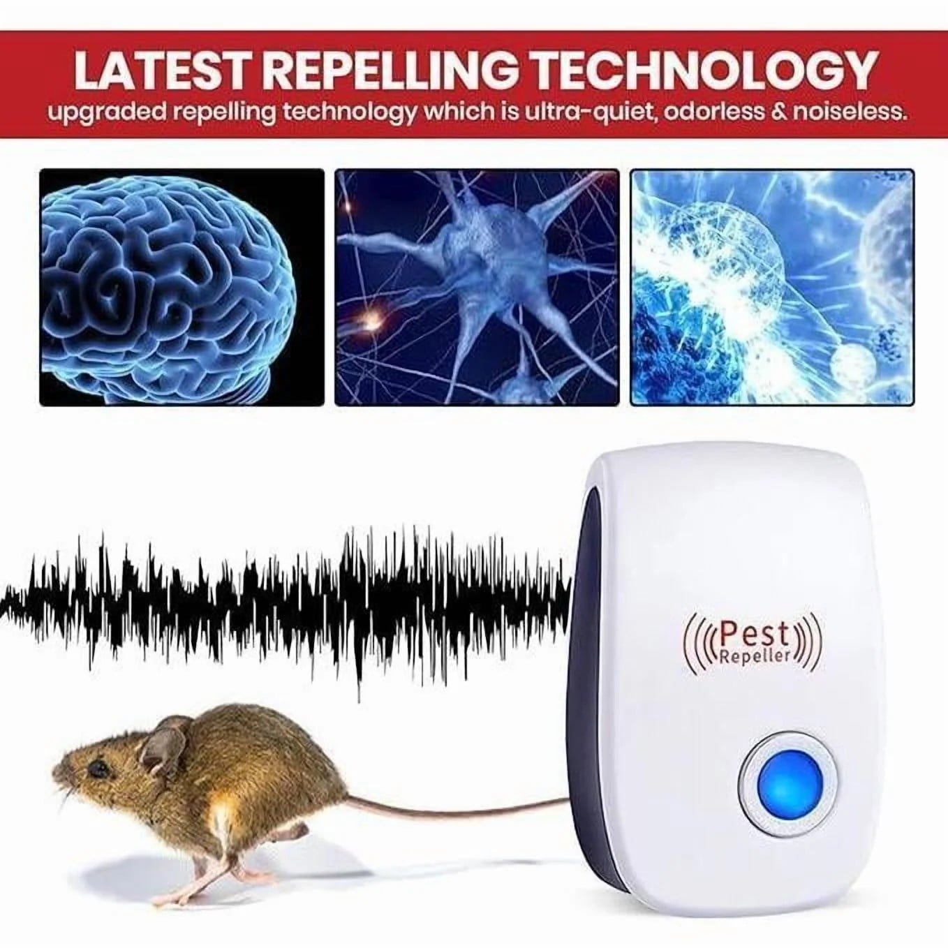 10 Packs Ultrasonic Pest Repeller Plug in New 2026 Pest Repellent, Power Saving, Home Indoor and Outdoor Use, Pest Reject Rat Repellent, Mice Repellent, Mosquitos, Roachs, Spiders, Bed Bugs, Fleas