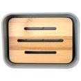 thumbnail image 2 of KRALIX Bathroom Set 4 Pieces Gray Plastic/Bamboo Bathroom Accessories, 2 of 6