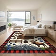 thumbnail image 3 of ODIKA 3'x5' Machine Washable Non-Slip Area Rug, Rustic Cabin Red High Traffic Rug, Red, 1174628, 3 of 7