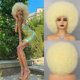 thumbnail image 1 of Zhuge Peluca afro suave de los años 70 para mujeres Pelucas de cabello afro rizado con flequillo Peluca afro de cabello sintético Peluca afro para uso diario en fiestas, Beige, 1 of 2