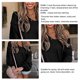 thumbnail image 4 of Tops De Manga Larga Con Cuello En V, Blusas Informales De Color Puro Para Mujer, Dobladillo Con Volantes, Manga Abullonada, Elegante Para Club Para Vacaciones Para Dama EOTVIA XL negro, 4 of 6