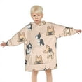 thumbnail image 3 of French Bulldog Dog Blanket Hoodies for Kids 6-13YR Oversize Wearable Blanket Hoodies for Boys Girls Teens, 3 of 7