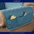thumbnail image 5 of Subrtex Reversible Sofa Slipcover Quilted Couch Cover,Loveseat,Turquoise, 5 of 6