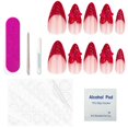 thumbnail image 4 of Ongles de Noël Pressés Faux Ongles Rouges pour Femmes Ongles Portables Manucure de Noël Faux Ongles Nœud Pointes d'Ongles (Colle 2ml), 4 of 7