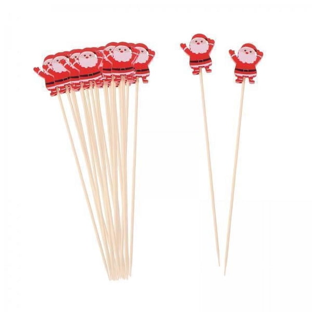 2 Selecciones De Madera Para Aperitivos, Suministros Para Fiestas, 12 Cm, Selecciones De Frutas Para Comida, Postre, Bastón De Papá Noel, 50 Piezas